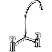 Delabie Mélangeur de lavabo 2 trous M1/2" entraxe 100-240 mm en laiton chromé