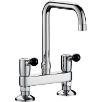 Delabie mitigeur 2 trous MA 150 mm 60 l/min, bec pivotant D22 L.200 mm
