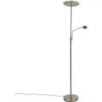 QAZQA Lampadaire moderne en acier avec LED dimmable et bras de lecture - Strela