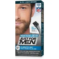 Just for men Men Moustache & Beard coloration pour barbe pour masquer les cheveux gris teinte M-25 Light Grey 1 pcs