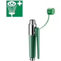 Delabie Douche à main laveur d'yeux 1 pommeau de douche mural mont. + panneau de signalisation