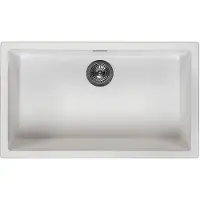 Reginox Evier rectangulaire en granit, grand évier de cuisine, Amsterdam 72 Pure White 72x40 cm R30875 (40 cm, 72 cm)