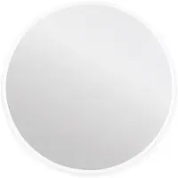 Differnz Miroir de salle de bain rond avec cadre blanc Rond Ø 80 cm
