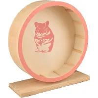 Flamingo Jouet pour rongeurs Roue d'exercice en bois Danco rose saumon, dimensions : 19,5 cm