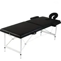 vidaXL Table de massage pliante 2 zones avec châssis en aluminium noir
