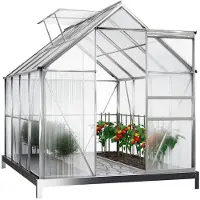 Gardebruk Serre de jardin en aluminium 250x190x195cm avec fondation