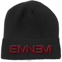 Eminem Hommes, Bonnet, Logo (Black) Beanie Hat, Noir