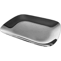 Alessi Plateau En Acier Inoxydable Rectangulaire Habillé 18/10 Brillant Avec Décor