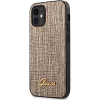 GUESS iPhone 12 mini 5.4" Coque Lizard Gold (Apple iPhone 12 mini), Coque pour téléphone portable, Or