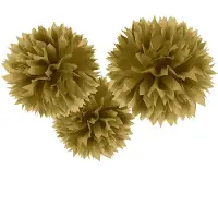 Amscan Pompons en papier doré (3 pcs)