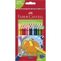 Faber-Castell Crayons de couleur - Triangulaire - Jumbo - 5,4 mm - - UneTaille - Set de Coloriage