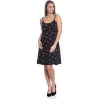 Pussy deluxe Robe mi-longue Rockabilly de - Robe Sweet Cherry - XS - XXL - pour Femme - noir - Taille XXL