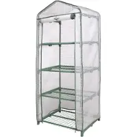 Nature Serre de jardin avec étagères 4 niveaux - cadre métal époxy 1,3 m²