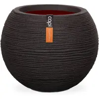 Capi Europe Pot à fleurs Nature Rib rond 40 x 32 cm noir KBLR270