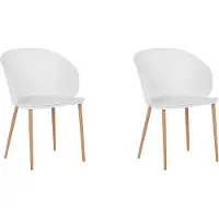 Beliani Ensemble de 2 chaises de salle à manger White Blaykee