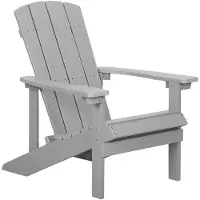 Beliani Chaise de jardin gris clair en plastique imitation bois résistant aux intempéries extérieur style moderne