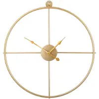 Beliani Horloge murale fer doré sans chiffres Ø 50 cm design moderne minimaliste