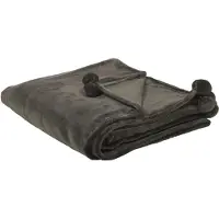 Beliani Couverture Terke 200 X 220 Cm Gris Foncé