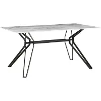 Beliani Table De Salle À Manger Effet Marbre Blanc / Noir 160 X 90 Cm Ballina