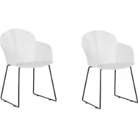 Beliani Ensemble de 2 chaises de salle à manger blanc Sylva Lumarko