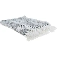 Beliani Couverture en coton 130 x 160 cm noir TANGIER