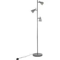 Beliani Lampadaire béton gris clair 163 cm 3 abat-jours industriels orientables