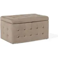 Beliani Pouf Chesterfield En Velours Marron Clair Michigan