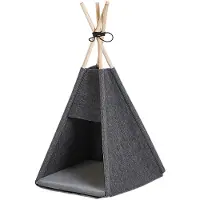 Beliani Niche Pour Chat En Feutre Gris Foncé 35 X 40 Cm Ulubey