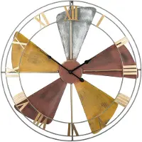 Beliani Horloge murale métal coloré chiffres romains Ø 60 cm design industriel