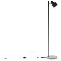 Beliani Lampadaire métal noir 149 cm base en béton abat-jour réglable câble avec interrupteur design industriel