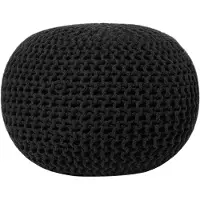 Beliani Ottoman CONRAD Noir Coton
