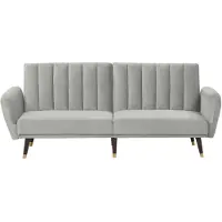 Beliani Canapé-Lit Vimmerby Gris Clair Velours