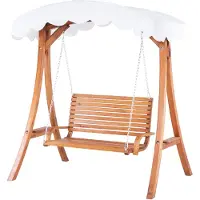 Beliani Balançoire Polyester Bois Foncé Andria