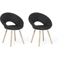 Beliani Lot de 2 chaises, pieds en bois rembourrés noirs pour salon et salle à manger style rétro transitionnel