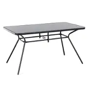 Beliani Table de jardin acier noir 140 x 80 cm LIVO (140 x 80 x 73 cm)