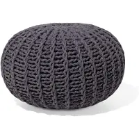 Beliani Ottoman CONRAD Gris foncé Coton