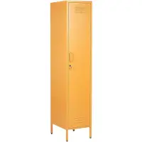 Beliani Armoire En Acier Jaune Frome