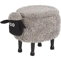 Beliani Tabouret enfant en tissu gris SHEEP