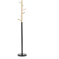Beliani Porte manteau en bois noir et marron AUBUM
