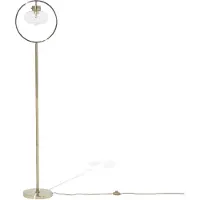 Beliani Lampadaire métal doré 165 cm abat-jour verre câble rond avec interrupteur en design rétro