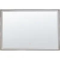 Beliani Miroir de salle de bains Argent 80 x 60 cm Plastique avec éclairage LED rectangulaire Élégant Moderne