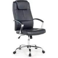 Beliani Siège de bureau en simili-cuir noir, pivotant et réglable en inclinaison