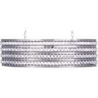 Beliani Lampe à suspendre argent Métal 2 flammes abat-jour ovale avec cristaux en verre acrylique Style moderne et glamour pour le salon, la chambre à coucher et la salle à manger