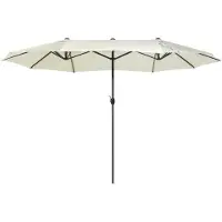 Beliani Biliniai Parasol 270 x 460 cm beige SIBILLA (61906) (4.60 m)