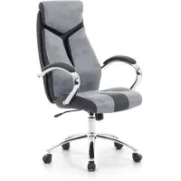 Beliani Siège de bureau gris, réglable en hauteur, fauteuil pivotant confortable, design moderne