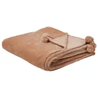 Beliani Couverture Terke 200 X 220 Cm Marron Clair