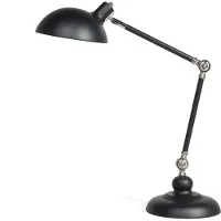 Beliani lampe de bureau noir structure métallique et abat-jour réglable long câble avec interrupteur look industriel