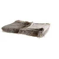 Beliani Plaid Marron Foncé Et Blanc 150 X 200 Cm Asdad
