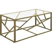 Beliani Table basse en métal doré avec plateau en verre au design géométrique Glam