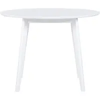 Beliani Table De Salle À Manger Blanche D 100 Cm Roxby